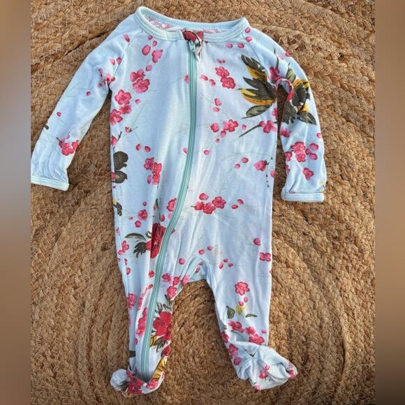 Bestaroo Infant Baby 0-3 Months Bamboo Sleeper Zip Up Floral Print Footie - Picture 1 of 7